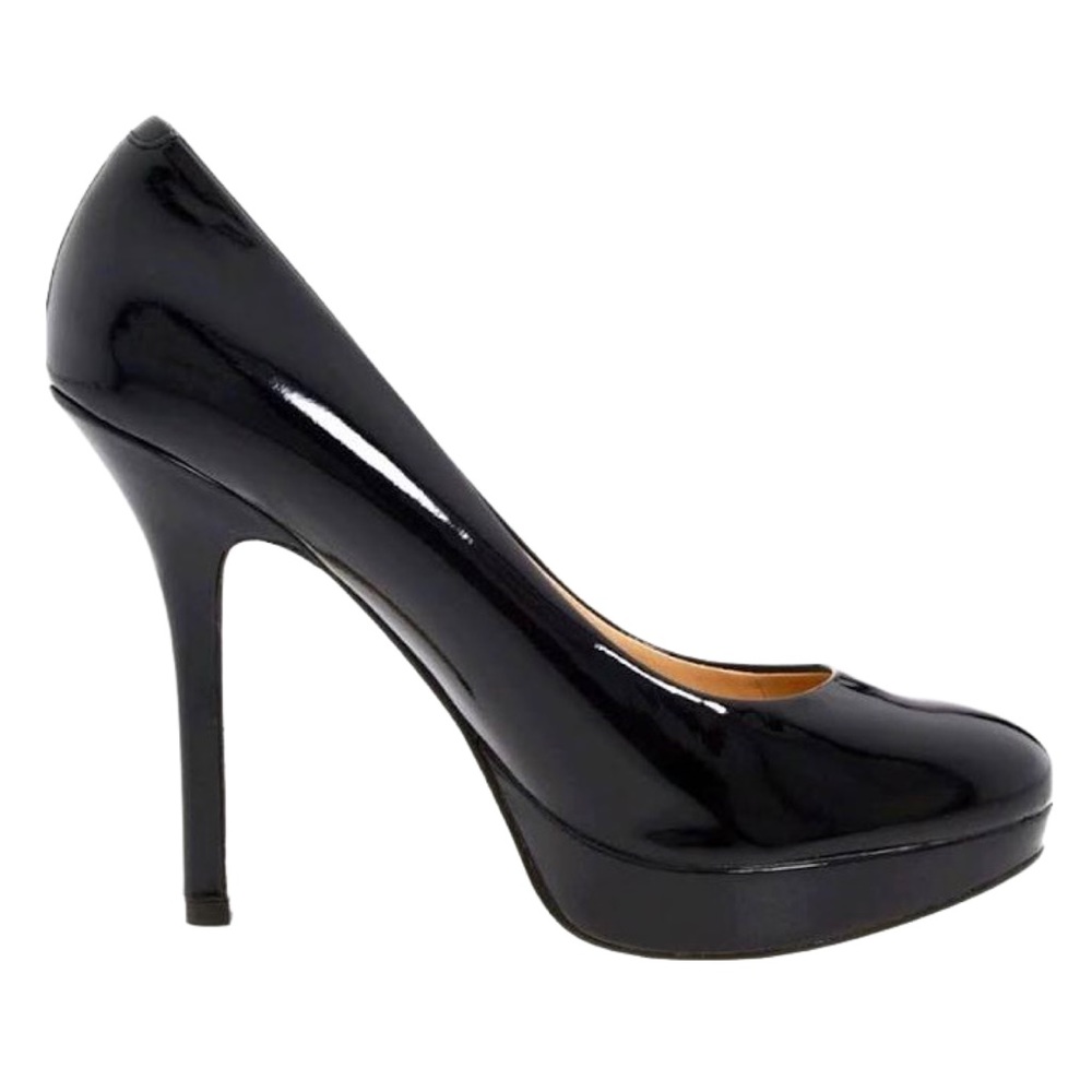 Joan & David Black Patent Leather Platform Heels